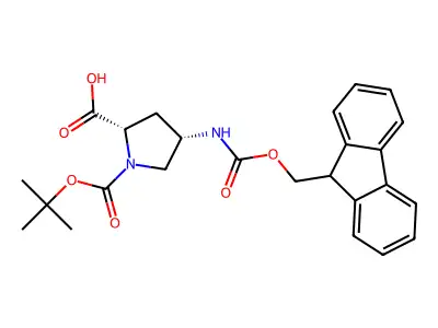 (4S)-4-N-Fmoc-amino-1-Boc-L-proline structure