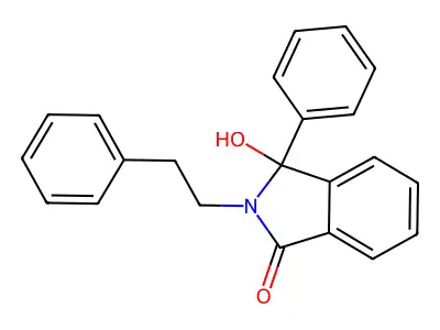 3-Hydroxy-3-phenyl-2-(2-phenylethyl)-1-isoindolinone structure