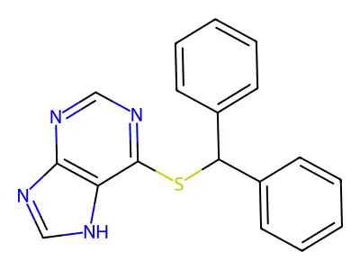6-benzhydrylsulfanyl-7H-purine structure