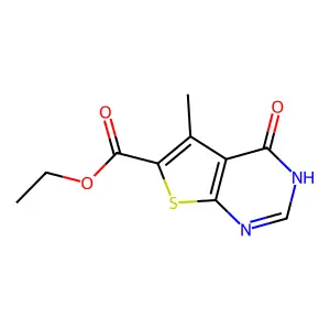 Ethyl 5-methyl-4-oxo-3,4-dihydrothieno[2,3-d]pyrimidine-6-carboxylate structure
