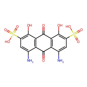 4,5-Diamino-9,10-dihydro-1,8-dihydroxy-9,10-dioxoanthracene-2,6-disulphonic acid structure