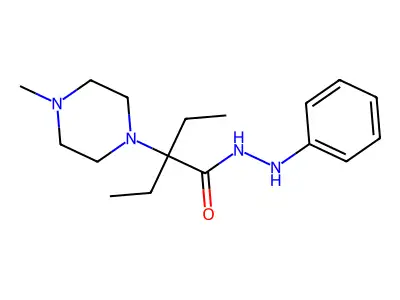 1-Piperazineacetic acid, alpha,alpha-diethyl-4-methyl-, 2-phenylhydrazide structure