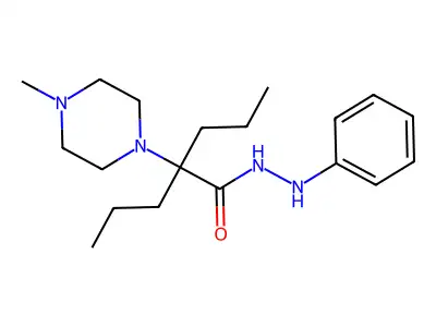 1-Piperazineacetic acid, alpha,alpha-dipropyl-4-methyl-, 2-phenylhydrazide structure
