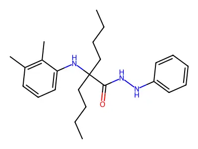 Hexanoic acid, 2-butyl-2-((2,3-dimethylphenyl)amino)-, 2-phenylhydrazide structure