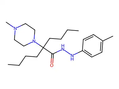 1-Piperazineacetic acid, alpha,alpha-dibutyl-4-methyl-, 2-(4-methylphenyl)hydrazide structure