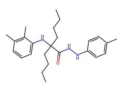 Hexanoic acid, 2-butyl-2-((2,3-dimethylphenyl)amino)-, 2-(4-methylphenyl)hydrazide structure
