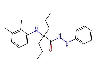 Pentanoic acid, 2-((2,3-dimethylphenyl)amino)-2-propyl-, 2-phenylhydrazide structure