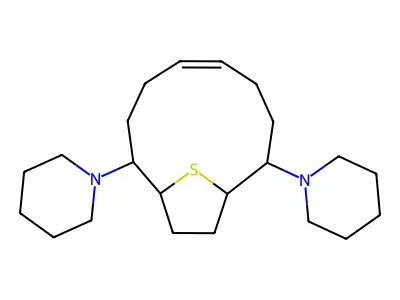 Piperidine,1,1'-(13-thiabicyclo[8.2.1]tridec-5-ene-2,9-diyl)bis- structure