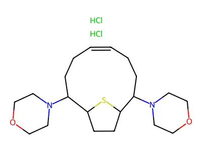 2,9-Dimorpholino-13-thiabicyclo(8.2.1)tridec-5-ene dihydrochloride structure