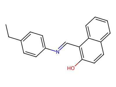 (E)-1-(((4-ethylphenyl)imino)methyl)naphthalen-2-ol structure