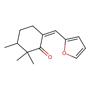 6-(Furan-2-ylmethylidene)-2,2,3-trimethylcyclohexan-1-one structure