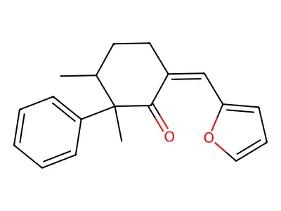 6-(Furan-2-ylmethylidene)-2,3-dimethyl-2-phenylcyclohexan-1-one structure