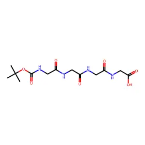 2,2-Dimethyl-4,7,10,13-tetraoxo-3-oxa-5,8,11,14-tetraazahexadecan-16-oic acid structure