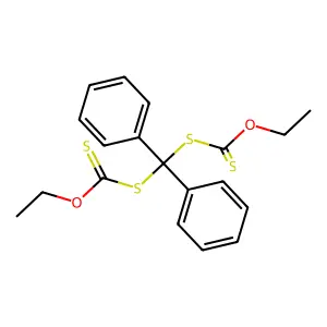 O-ethyl [ethoxycarbothioylsulfanyl(diphenyl)methyl]sulfanylmethanethioate structure