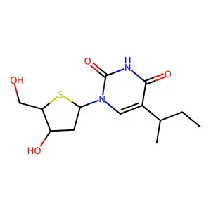 2'-Deoxy-5-isobutyl-4'-thiouridine structure
