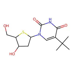 5-tert-Butyl-2'-deoxy-4'-thiouridine structure