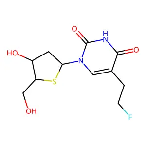 2'-Deoxy-5-(2-fluoroethyl)-4'-thiouridine structure