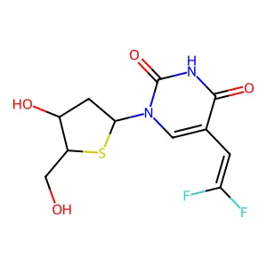 2'-Deoxy-5-(2,2-difluoro-vinyl)-4'-thiouridine structure