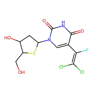2'-Deoxy-5-(2,2-dichloro-1-fluoro-vinyl)-4'-thiouridine structure