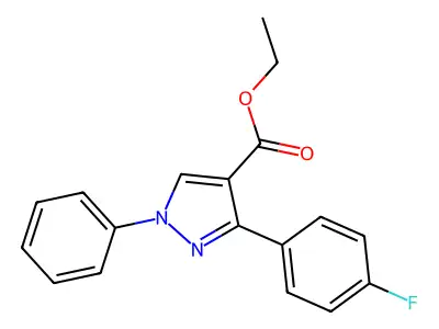 Ethyl 3-(4-fluorophenyl)-1-phenyl-1H-pyrazole-4-carboxylate structure