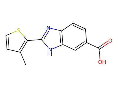 1H-Benzimidazole-6-carboxylic acid, 2-(3-methyl-2-thienyl)- structure