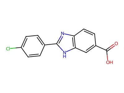 2-(4-Chlorophenyl)-1H-benzimidazole-6-carboxylic acid structure