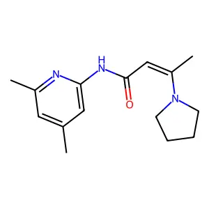 (E)-N-(4,6-dimethylpyridin-2-yl)-3-pyrrolidin-1-ylbut-2-enamide structure