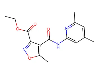 Ethyl 4-[(4,6-dimethylpyridin-2-yl)carbamoyl]-5-methyl-1,2-oxazole-3-carboxylate structure