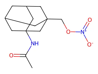 (3-Acetamido-1-adamantyl)methyl nitrate structure