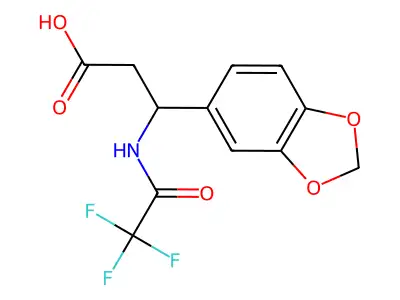 3-(1,3-Benzodioxol-5-yl)-3-[(2,2,2-trifluoroacetyl)amino]propanoic acid structure