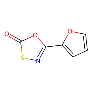 5-(Furan-2-yl)-1,3,4-oxathiazol-2-one structure