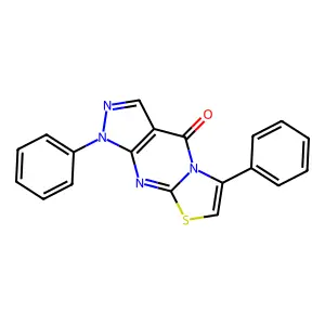 1,6-diphenylpyrazolo[3,4-d][1,3]thiazolo[3,2-a]pyrimidin-4(1H)-one structure