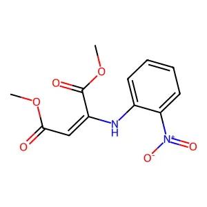 2-Butenedioic acid, 2-[(2-nitrophenyl)amino]-, dimethyl ester structure