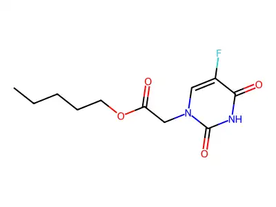 1(2H)-Pyrimidineacetic acid, 3,4-dihydro-2,4-dioxo-5-fluoro-, pentyl ester structure