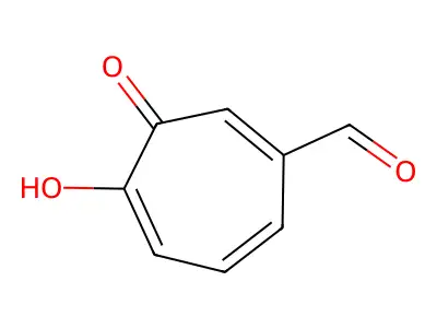 6-Hydroxy-5-oxo-1,3,6-cycloheptatriene-1-carboxaldehyde structure