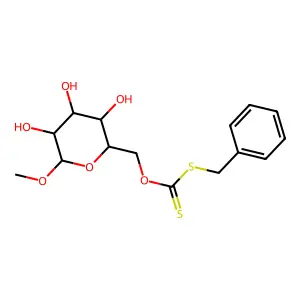 O-[(3,4,5-trihydroxy-6-methoxyoxan-2-yl)methyl] benzylsulfanylmethanethioate structure