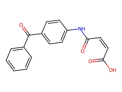 (E)-4-((4-benzoylphenyl)amino)-4-oxobut-2-enoic acid structure