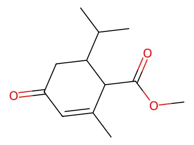 Methyl 2-methyl-4-oxo-6-(propan-2-yl)cyclohex-2-ene-1-carboxylate structure