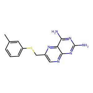 2,4-Pteridinediamine, 6-((3-methylphenylthio)methyl), 0.2 hydrate structure