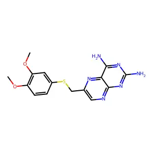2,4-Pteridinediamine, 6-((3,4-dimethoxyphenylthio)methyl)- structure