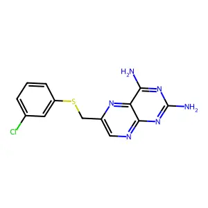 2,4-Pteridinediamine, 6-((3-chlorophenylthio)methyl) structure