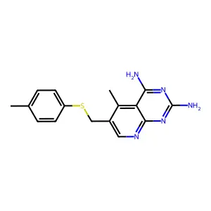 Pyrido(2,3-d)pyrimidine-2,4-diamine, 5-methyl-6-(((4-methylphenyl)thio)methyl)- structure
