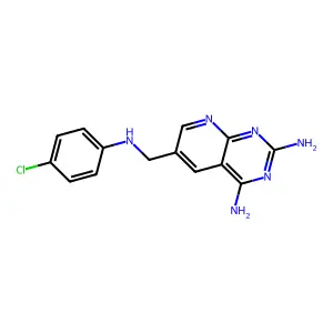 Pyrido(2,3-d)pyrimidine-2,4-diamine, 6-(((4-chlorophenyl)amino)methyl)- structure