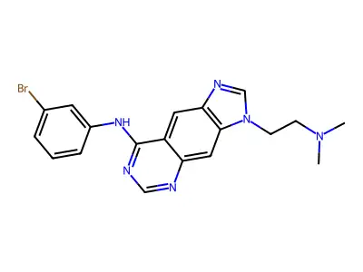 N-(3-bromophenyl)-3-[2-(dimethylamino)ethyl]-3H-imidazo[4,5-g]quinazolin-8-amine structure