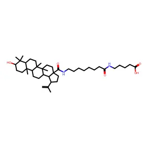 N'-(N-(3beta-Hydroxylup-20(29)-en-28-oyl)-8-aminooctanoyl)-5-aminopentanoic acid structure