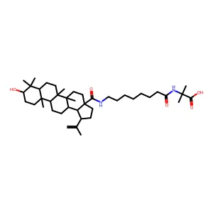 Betulinic acid NH-HepCONHC(Me)2COOH deriv. structure