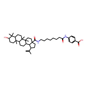 N'-(N-3beta-Hydroxylup-20(29)-en-28-oyl)-8-aminooctanoyl)-4-aminobenzoic acid structure