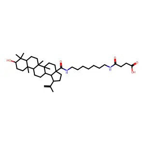 N'-(N-3beta-Hydroxylup-20(29)-en-28-oyl)-7-aminoheptyl)carbamoyl)propanoic acid structure