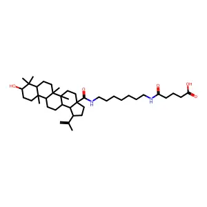 ((N-(3beta-Hydroxylup-20(29)-en-28-oyl)-7-aminoheptyl)carbamoyl)butanoic acid structure