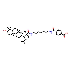 4-(N-3beta-Hydroxylup-20(29)-en-28-oyl)-7-aminoheptyl)carbamoyl)benzoic acid structure